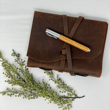 Load image into Gallery viewer, Leather Journal &amp; Handcrafted Canary Pen Bundle