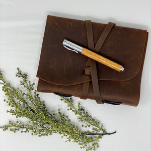 Leather Journal & Handcrafted Canary Pen Bundle